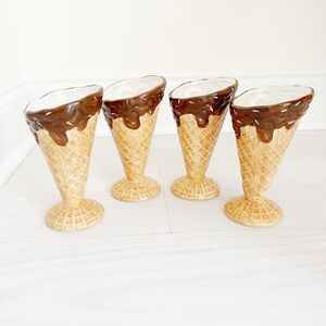 Ice Cream Cone Shaped Glasses Set